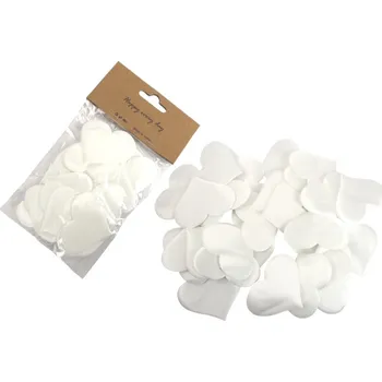 Srdíčka na zdobení z látky 60 ks (3,2 x 2,2 cm) BÍLÁ