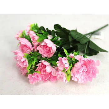 umělá květina Kytice CHRYZANTEMA drobná výška 35 cm, 7 stonků (21 květů 6-3 cm) RŮŽOVÁ