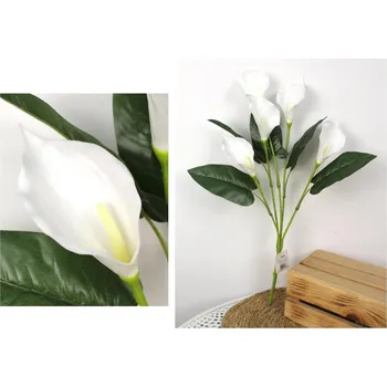 umělá květina Kytice KALIA z pěnové hmoty, výška 61 cm (5 květů 13x7 cm) BÍLÁ