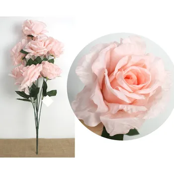 umělá květina Kytice RŮŽE výška 75 cm (7 květů 15 cm) RŮŽOVÁ