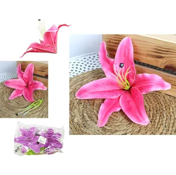 umělá květina Květinová hlava LILIE 22 cm RŮŽOVÁ