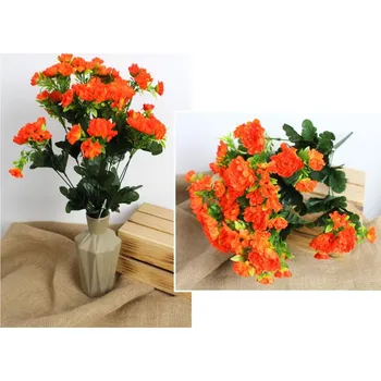 umělá květina Kytice PIVOŇA 49 cm 18 stonků (54 květů 2,5-5 cm) ORANŽOVÁ