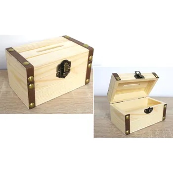 Pokladnička Dřevěný kufřík, pokladnička DECOUPAGE 12x7x6,5 cm