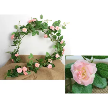 Girlanda, břečťan BEGONIA délka 175 cm (21 květů 5,5x2 cm) - RŮŽOVÁ