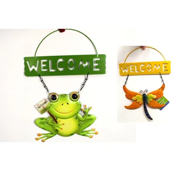 Kovová dekorace WELCOME 28x20 cm MIX