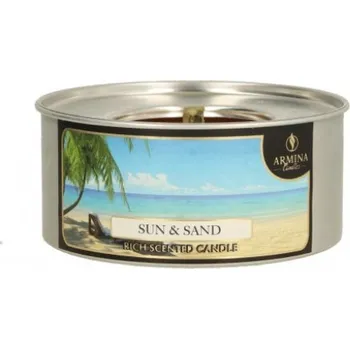 Svíčka Svíčka, zahradní pochodeň v plechovce 10x4,5 cm SLUNCE A PLÁŽ 8