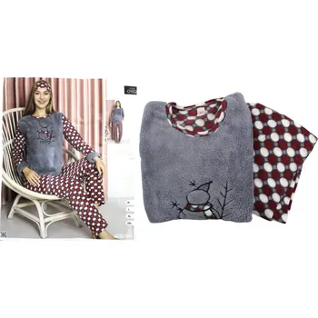 Dámské pyžamo Dámské pyžamo POLAR dlouhé kalhoty a halenka s dlouhým rukávem Vánoční vzor SNĚHULÁK (0162) - 1 ks