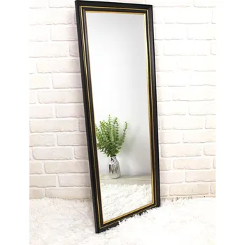 Zrcadlo Obdélníkové nástěnné zrcadlo v černozlatém rámu 97 x 37 cm