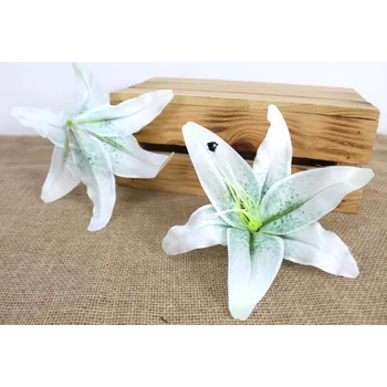 umělá květina Květinová hlava LILIE 3D 20 cm SVĚTLÁ ZELENÁ STÍNOVANÁ