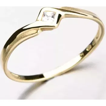 Prsten Prsten ze žlutého zlata s čtvercovým zirkonem DZ1113-ZL velikost 54