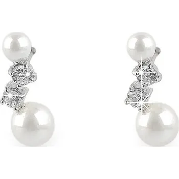 Náušnice Perlové náušnice z nerezové oceli - 1 stříbrná