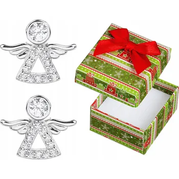 Náušnice Stříbrné Náušnice Andílci se Zirkony Puzety pro Dívky Rhodiované Stříbro 925