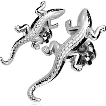 Náušnice Šperky4U Stříbrné šroubovací náušnice - ještěrky - ZB3396