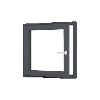 Okno SKLADOVÁ-OKNA.cz NOVÉ!!! Jednokřídlé plastové okno trojsklo REHAU Synego MD, otvíravo-sklopné levé 1100 x 1050 mm Bílá dovnitř / Šedá antracit ven (struktura dřeva)