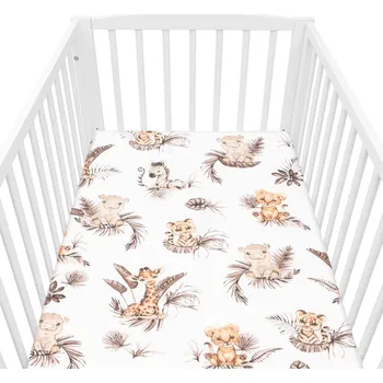 Prostěradlo Bavlněné prostěradlo do postýlky New Baby Safari 120x60cm