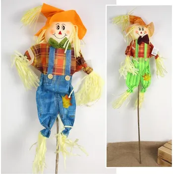 Vánoce Ozdoba STRACH NA WRÓBLE látková na špičce 100x46 cm MIX VZORŮ