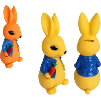 Pokladnička Plastová pokladnička KRÁLÍK 22 cm MIX BAREV