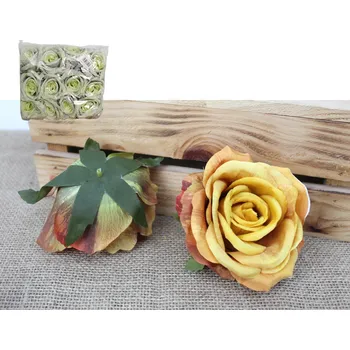 umělá květina Květinová hlavička, umělá RŮŽE 3D PRINT 11 cm - RUDÁ - 1 ks