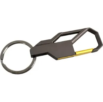 Přívěsek, klíčenka, karabina na klíče 8,5 cm – GRAFITOVĚ-ZLATÁ