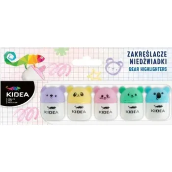 Zvýrazňovač KIDEA Zvýrazňovače MEDVÍDCI 5 barev 3,5 cm
