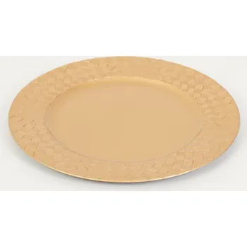 Talíř Talíř, podtalíř, dekorativní plastový lesklý, čtvercový, zlatý, 33 cm