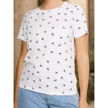 Dámské tričko Sinsay - Tričko s krátkými rukávy a potiskem - bílá - 506EU-00J - 506EU-00J-S