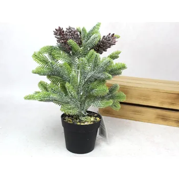 umělá květina Květina, silikonové stromky PE JODŁA se šiškami v květináči 30 cm