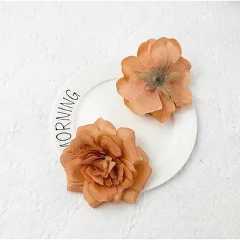 umělá květina Květinová hlava RŮŽE průměr květu 12 cm KÁVOVÁ