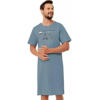 Pánská noční košile Pánská noční košile Matej 1704/51 HOTBERG jeans světlá XXL