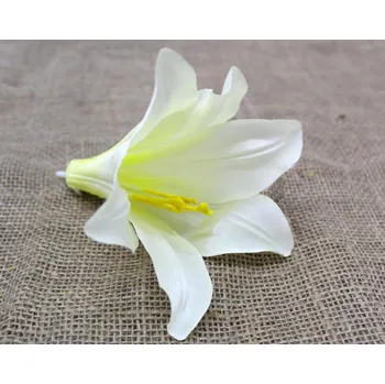 umělá květina Květinová hlava LILIE 15x15 cm světle žlutá #3