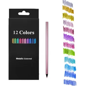 METALICKÉ tužky 12 barev 21x9,5x0,5 cm
