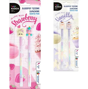 KIDEA Duhové vonné propisky s figurkou 2 ks Kidea