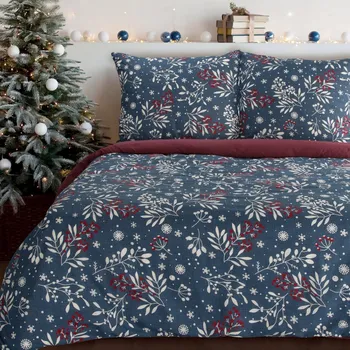 Povlečení VÁNOČNÍ RENFORCÉ POVLEČENÍ KRISTY 140X200 CM, 2 KS 70X80 CM VZOROVANÉ