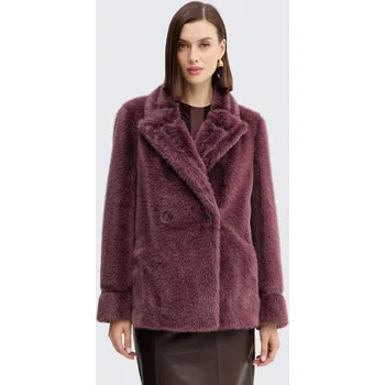 Dámský kabát Dámský kožíšek TWINSET 252TT2154 vínový Velikost: 42