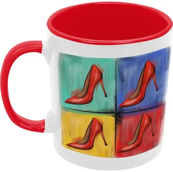 Hrnek-Pop Art High Heels bílý/červený