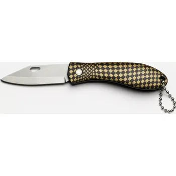 Nakida HT-5475 kapesní zavírací nůž 15,5 cm černo-zlatý (malý kapesní nožík | EDC nůž na klíče | nerezová ocel | turistický nůž | stylová klíčenka | nůž pro houbaře | kosočtvercový vzor | lehký zavírák | dárkový nůž | camping vybavení | outdoor nůž)