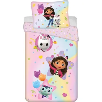 Povlečení JERRY FABRICS Povlečení Gábinin kouzelný domek Rainbow Bavlna, 140/200, 70/90 cm