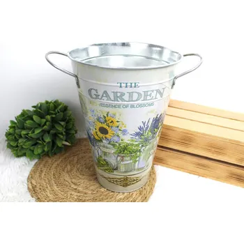 Květináč, vysoký kryt, kovový 29,5 x 20,5 cm MIX VZORŮ