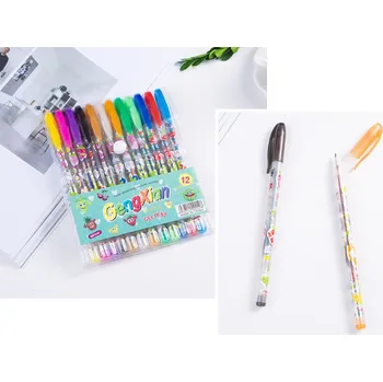 Barevné gelové pero s nápisem OVOCE, sada 12 ks