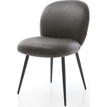 Jídelní židle DELIFE Jídelní židle Nube-Flex mikrovlákno antracit vintage 4-nohá zúžená černá taštičkové pružiny