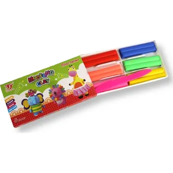 Výtvárné potřeby Modelína 6 barev s nožem v kartonu 16x8x1,5 cm cm