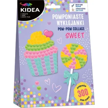 Výtvárné potřeby KIDEA Kreativní sada Pomponové samolepky SWEET 21x15x2 cm