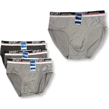 Pánské spodní prádlo Pánské slipy SPORT šedé s černobílým pruhem č.: B3942 - 1 ks