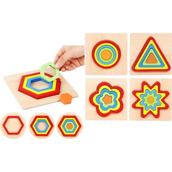 Dřevěná hračka Dřevěná hračka TVARY 15x15 cm – mix