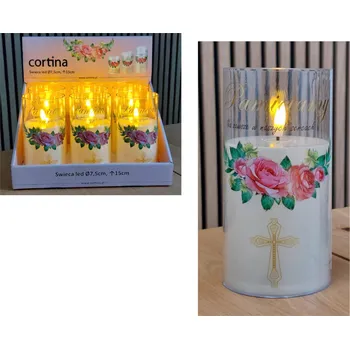 Svíčka LED svíčka v plastové tubě 15x7,5 cm PAMATUJEME-RŮŽA