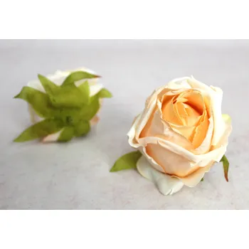 umělá květina Květinová hlava RŮŽE 8 cm BROSKVOVÁ