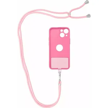 Pouzdro na mobilní telefon Univerzální dlouhý popruh SWING 6mm Crossbody přes rameno nebo kolem krku - růžový (Popruh přes rameno nebo kolem krku vytvoří z pouzdra obal crossbody)