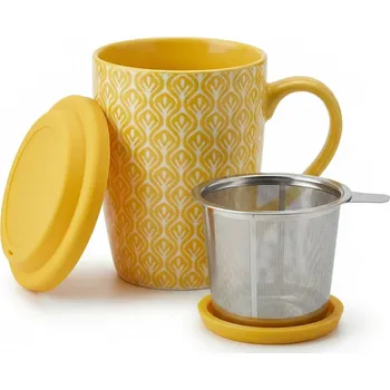 Hrnek s filtrem a víčkem žlutý