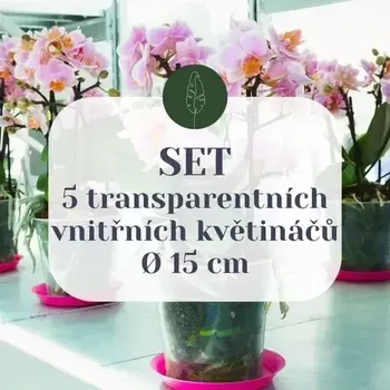 Květináč SET 5 průhledných vnitřních květináčů Ø 15 cm