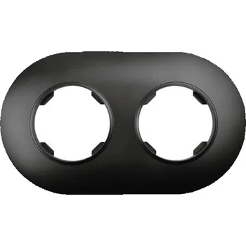 vypínač Elhard Kulatý dvojrámeček Rondo, černý